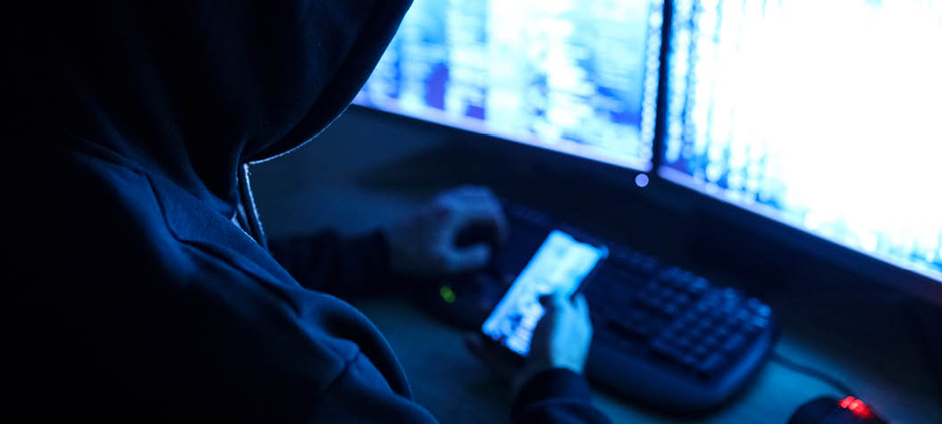 Hacker attacking internet